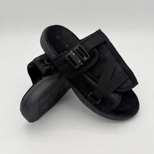 Draco Mens Size 9-10 Fits Men sizes 8.5-10 All Black W/Buckle Phantom Slides